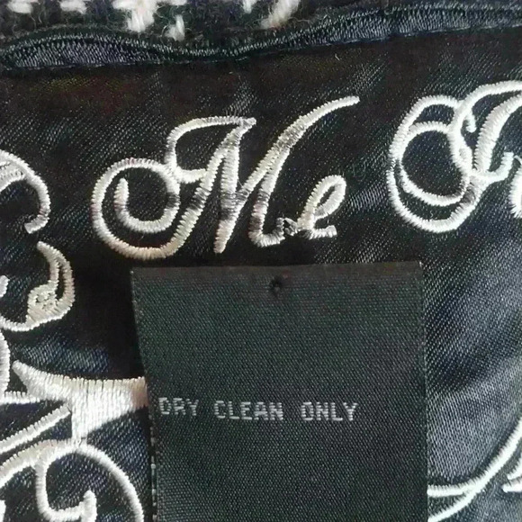 Me Jane Women 3/4 Sleeve Houndstooth Belted Cropped Jacket Size M - Picture 7 of 8